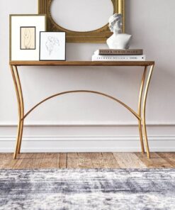 Bàn console inox mạ vàng