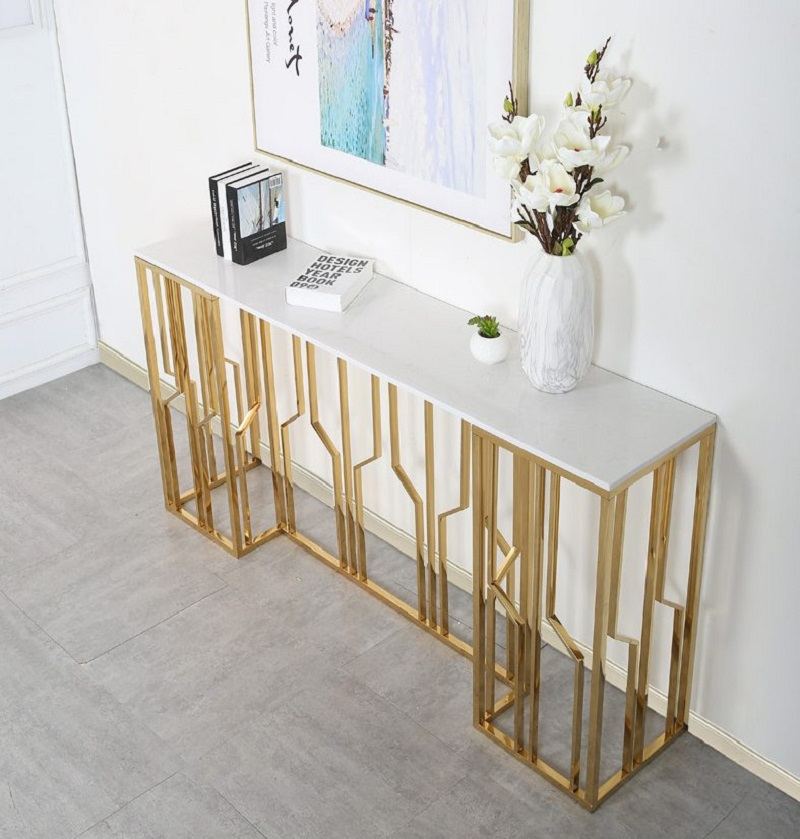 Bàn console inox mạ vàng - Ảnh 4