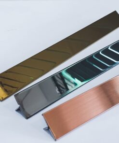 Nẹp chữ T inox 304 mạ PVD trang trí trần, gỗ