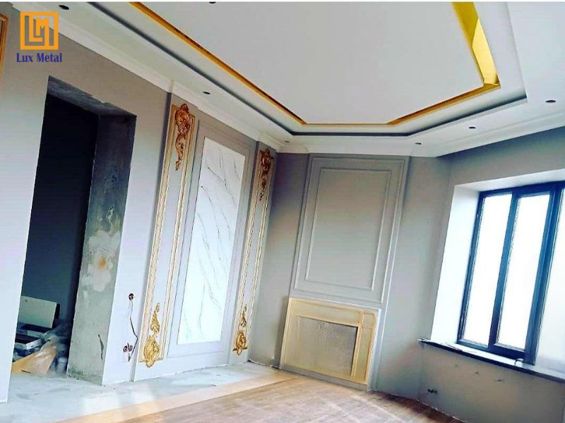 Thi công nẹp inox trần thạch cao tại Lux Metal