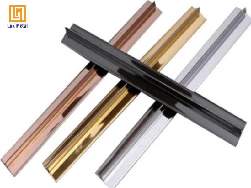 Nẹp inox chữ T kết nối và phân chia trần thạch cao