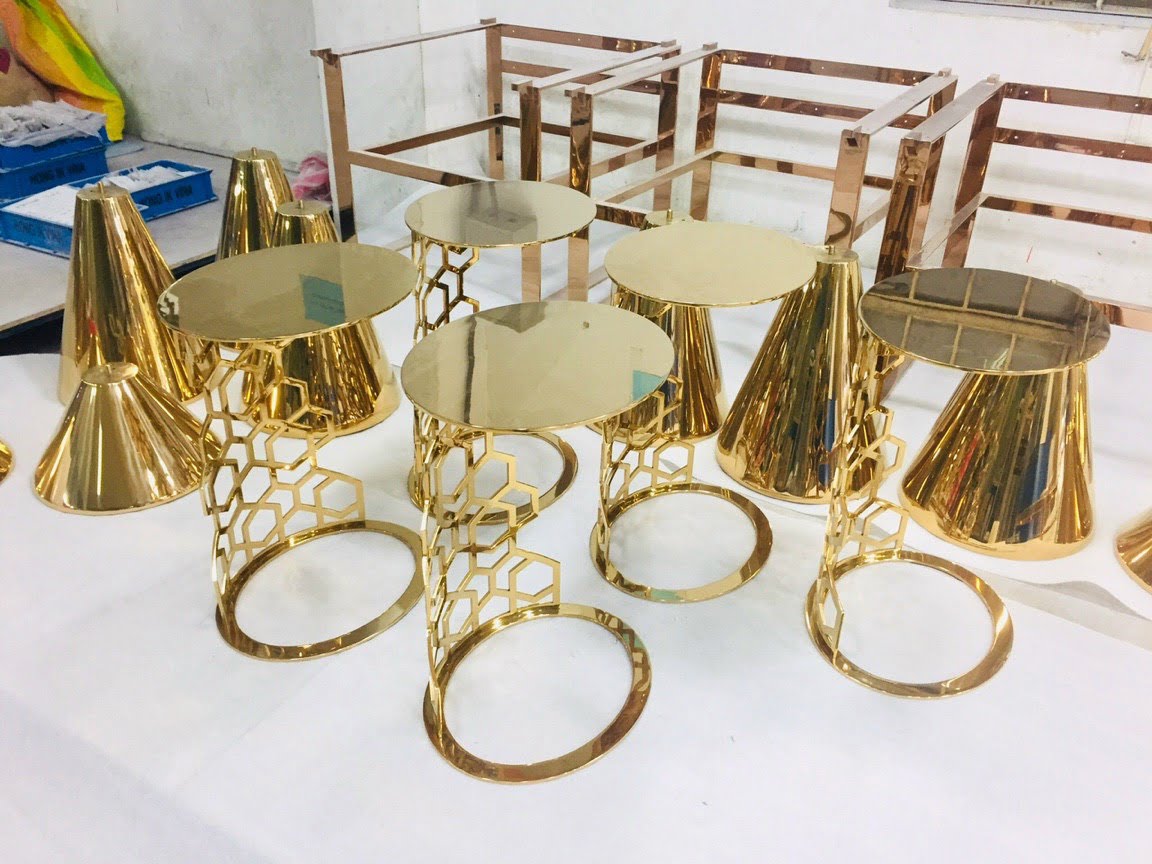 Nhận gia công ghế inox mạ vàng theo yêu cầu