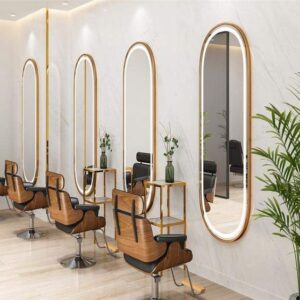 GƯƠNG ĐÈN LED TREO TƯỜNG DÁNG CON NHỘNG VIỀN KIM LOẠI