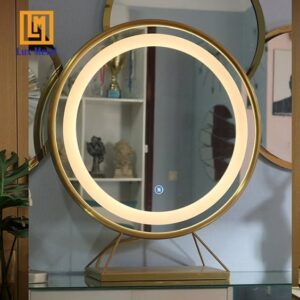 GƯƠNG TRÒN ĐÈN LED ĐỂ BÀN TRANG ĐIỂM MẠ PVD