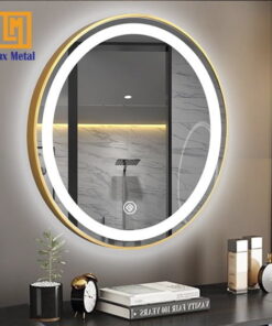 GƯƠNG TRÒN VIỀN HỢP KIM LED PHUN CÁT CẢM BIẾN