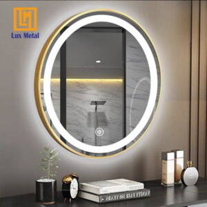 GƯƠNG TRÒN VIỀN HỢP KIM LED PHUN CÁT CẢM BIẾN
