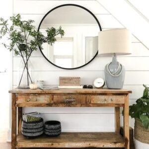 GƯƠNG TRÒN DECOR VIỀN HỢP KIM ĐEN