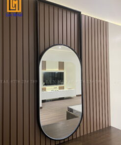 Alternative view of GƯƠNG NHỘNG TREO BÀN TRANG ĐIỂM VIỀN HỢP KIM ĐEN