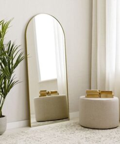 GƯƠNG ĐỨNG VIỀN VÒM KIM LOẠI VÀNG