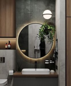 GƯƠNG TRÒN VIỀN HỢP KIM CẢM ỨNG ĐÈN LED