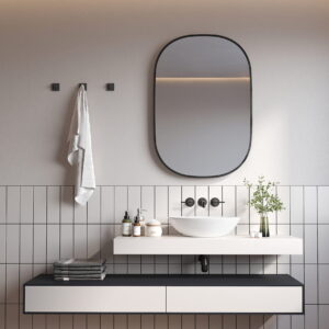 GƯƠNG SOI NHÀ TẮM BO VIỀN KHUNG HỢP KIM ĐEN