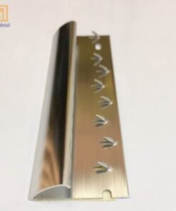 Nẹp inox kết thúc thảm bo tròn trắng xước