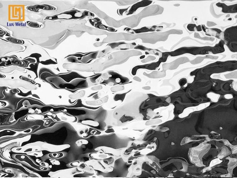 Tấm inox 3d sóng lớn nổi bật cho mặt tiền công trình