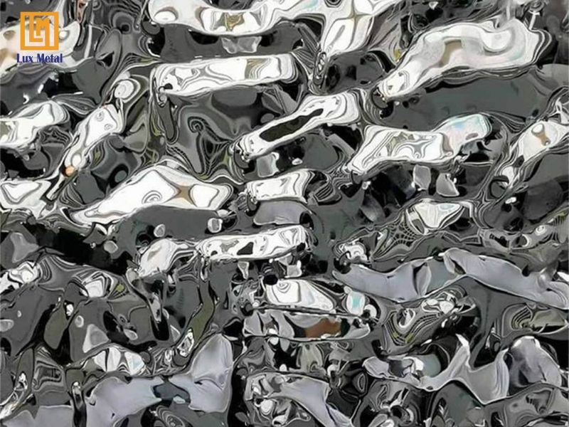 Tấm inox 3d sóng vừa cân đối cho không gian nội thất
