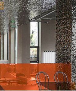 Tấm inox ốp tường và trần hoa văn sóng nước độc đáo